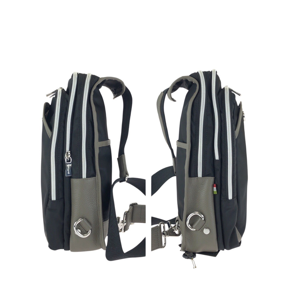 23818
Orobianco オロビアンコ ブラック グレー シルバー金具 ナイロン / レザー 92168 ボディバッグ ショルダーバッグ メンズ S14