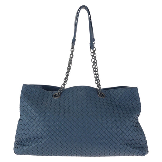 23819
BOTTEGAVENETA ボッテガヴェネタ イントレチャート ネイビー ガンメタ金具 レザー チェーンショルダーバッグ トートバッグ メンズ ABP80