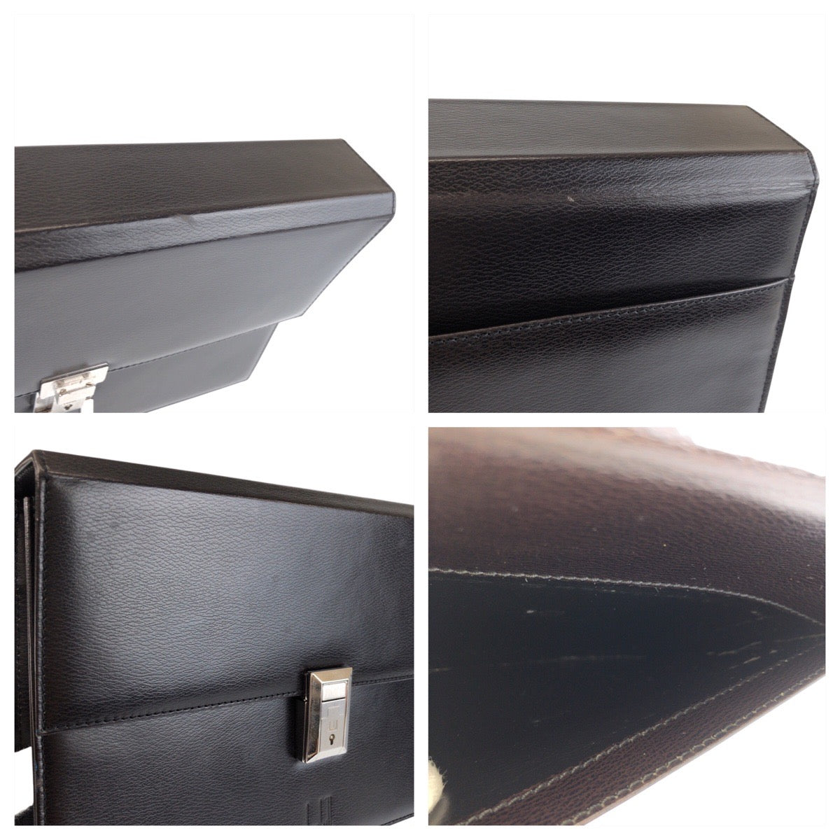 23821
Dunhill ダンヒル ブラック 黒 シルバー金具 レザー LT9010A クラッチバッグ セカンドバッグ メンズ AB21