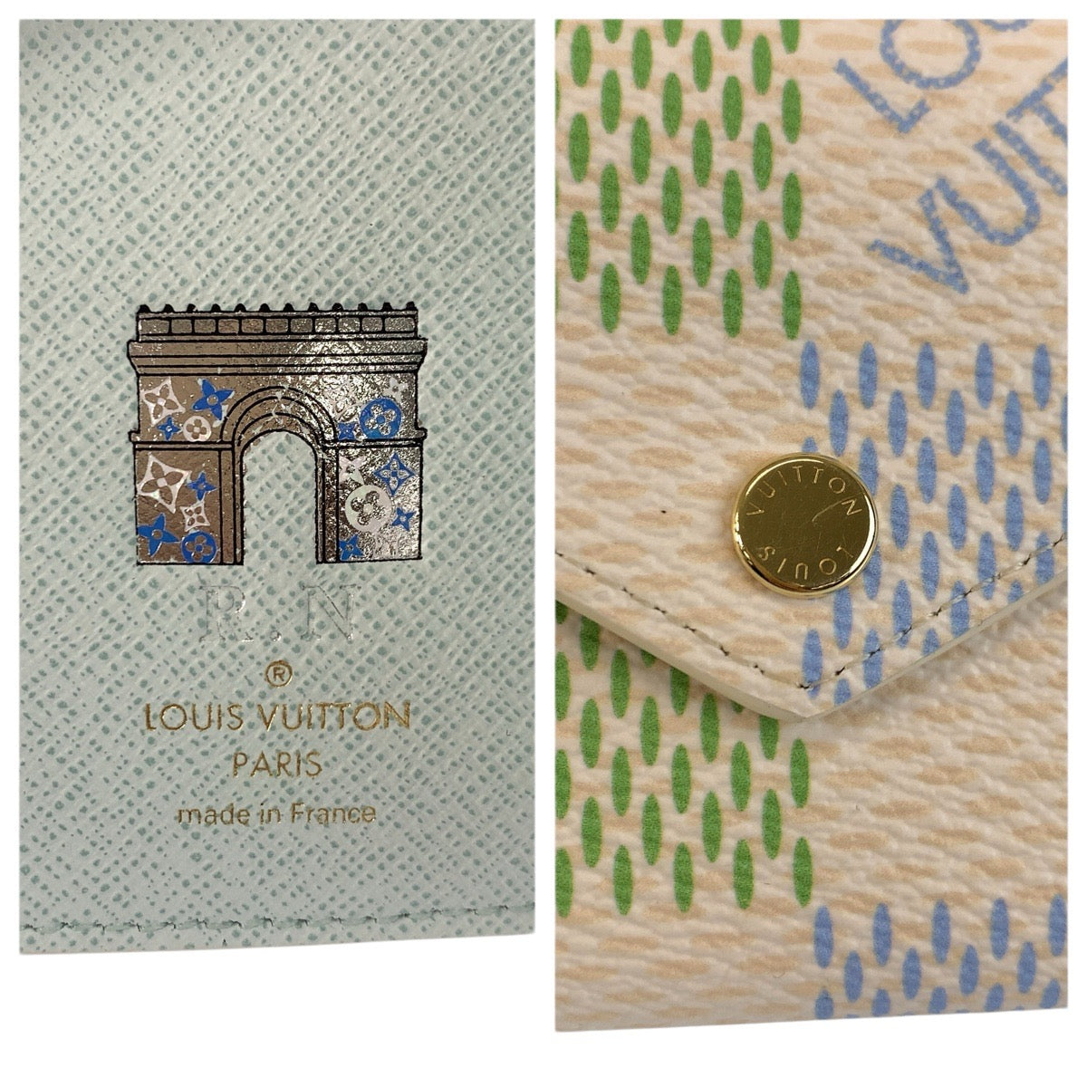 23822
LOUIS VUITTON ルイヴィトン ダミエリシャス ポルトフォイユ ヴィクトリーヌ ピスタチオ アイボリー ゴールド金具 PVC N40750 折り財布 コンパクトウォレット レディース A56