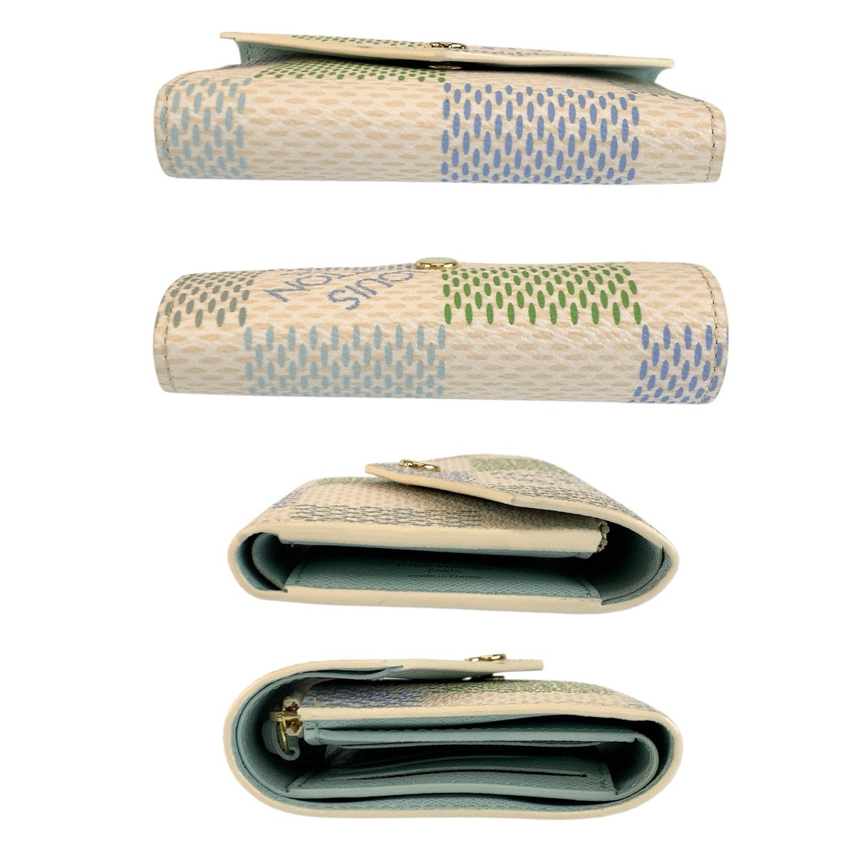 23822
LOUIS VUITTON ルイヴィトン ダミエリシャス ポルトフォイユ ヴィクトリーヌ ピスタチオ アイボリー ゴールド金具 PVC N40750 折り財布 コンパクトウォレット レディース A56