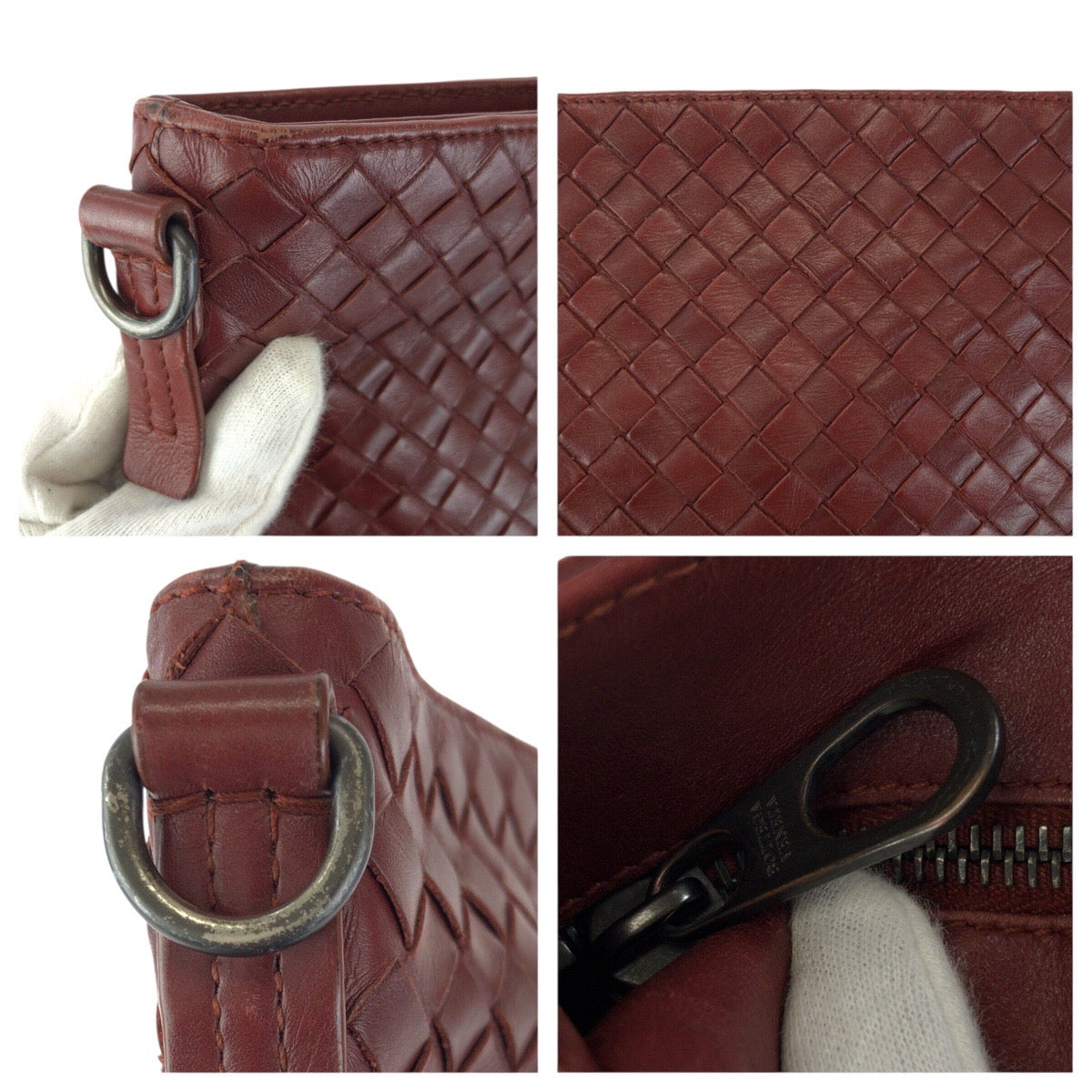 23823
BOTTEGAVENETA ボッテガヴェネタ イントレチャート ブラウン ボルドー レザー 276357 ショルダーバッグ メッセンジャーバッグ メンズ ABP56