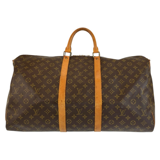 23824
LOUIS VUITTON ルイヴィトン モノグラム キーポル55 ブラウン ゴールド金具 PVC / レザー M41424 ボストンバッグ ハンドバッグ レディース B42