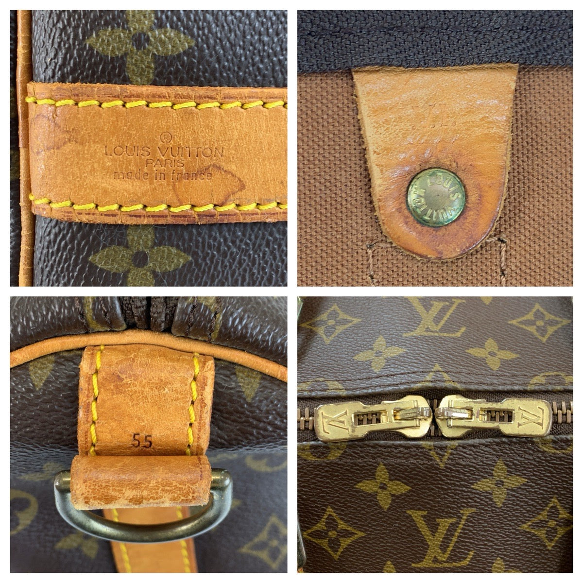 23824
LOUIS VUITTON ルイヴィトン モノグラム キーポル55 ブラウン ゴールド金具 PVC / レザー M41424 ボストンバッグ ハンドバッグ レディース B42