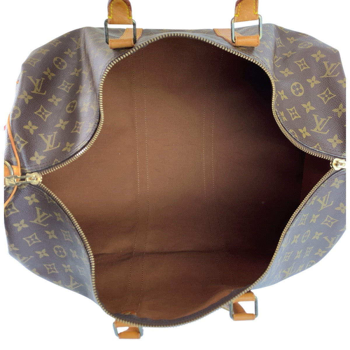 23824
LOUIS VUITTON ルイヴィトン モノグラム キーポル55 ブラウン ゴールド金具 PVC / レザー M41424 ボストンバッグ ハンドバッグ レディース B42
