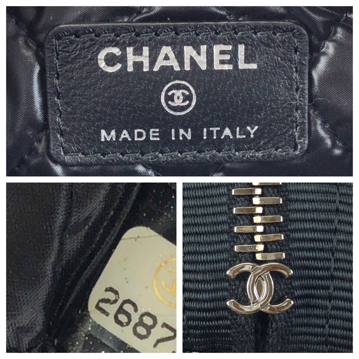 23825
CHANEL シャネル カメリア ココマーク グレー ブラック シルバー金具 ナイロン ポーチ メイクポーチ 小物入れ レディース S42