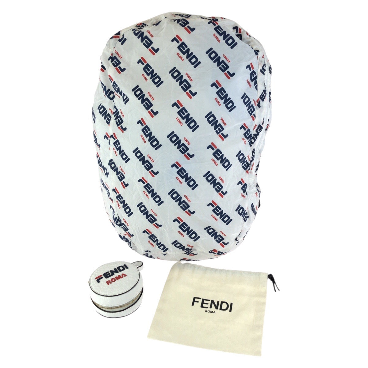 23826
FENDI フェンディ FENDI×FILA エコバッグ ホワイト ゴールド金具 レザー / ナイロン リュック・デイパック 男女兼用 レディース A21