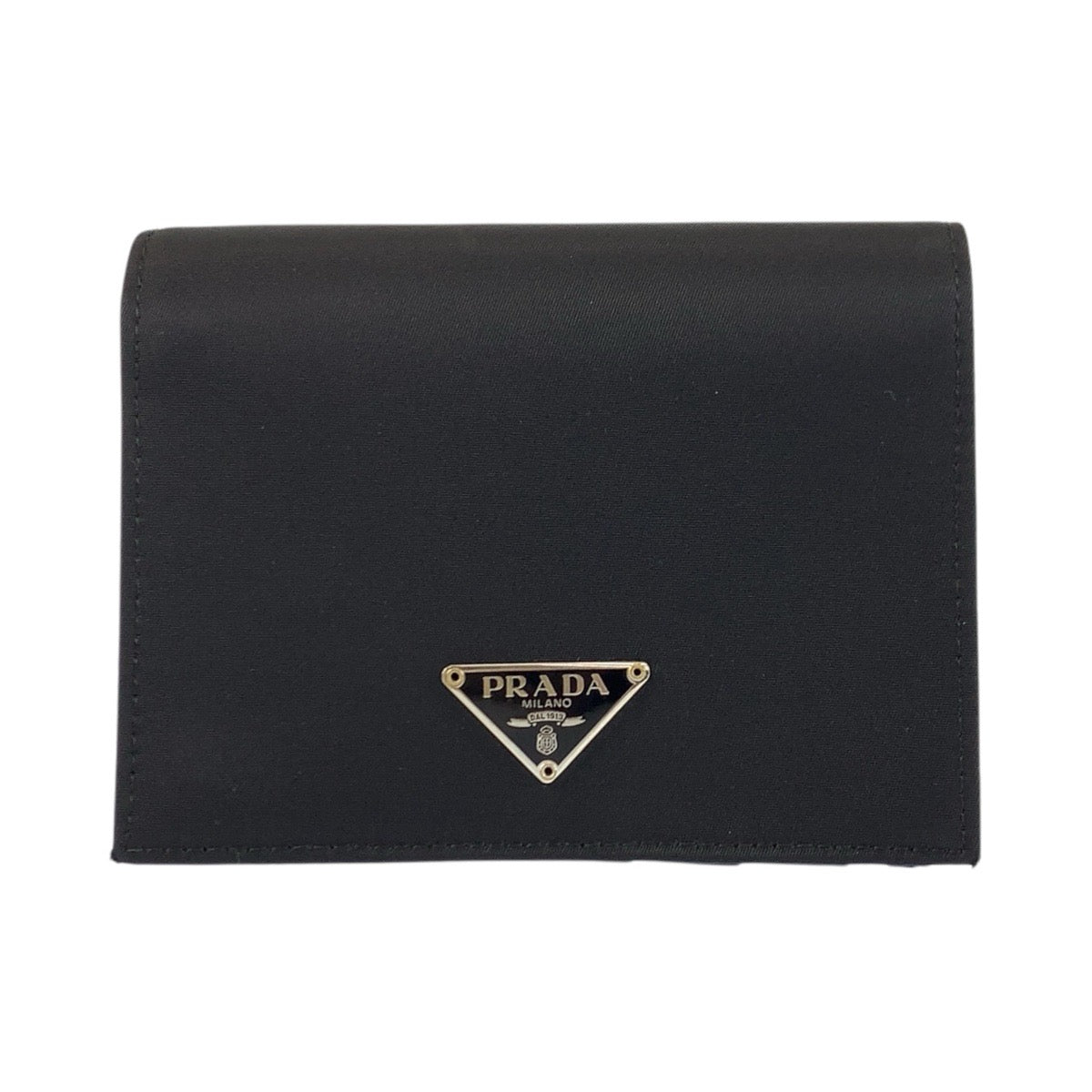 23827
PRADA プラダ テスート 三角ロゴプレート ブラック 黒 シルバー金具 ナイロン / レザー 折り財布 コンパクトウォレット 男女兼用 メンズ A28