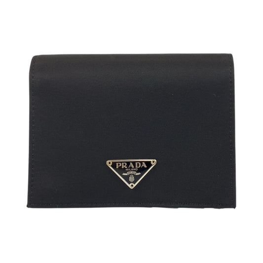 23827
PRADA プラダ テスート 三角ロゴプレート ブラック 黒 シルバー金具 ナイロン / レザー 折り財布 コンパクトウォレット 男女兼用 メンズ A28