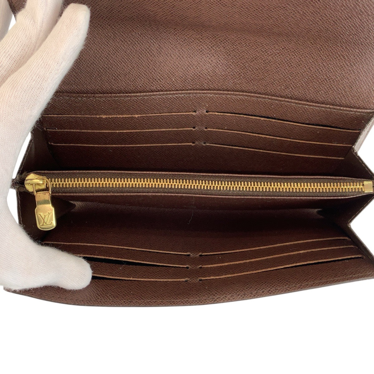 23828
LOUIS VUITTON ルイヴィトン ダミエ ポルトフォイユ サラ ブラウン ゴールド金具 PVC N63209 長財布 ロングウォレット レディース ABP28