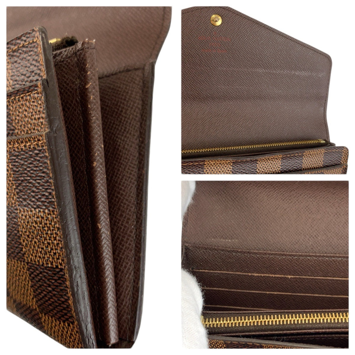 23828
LOUIS VUITTON ルイヴィトン ダミエ ポルトフォイユ サラ ブラウン ゴールド金具 PVC N63209 長財布 ロングウォレット レディース ABP28