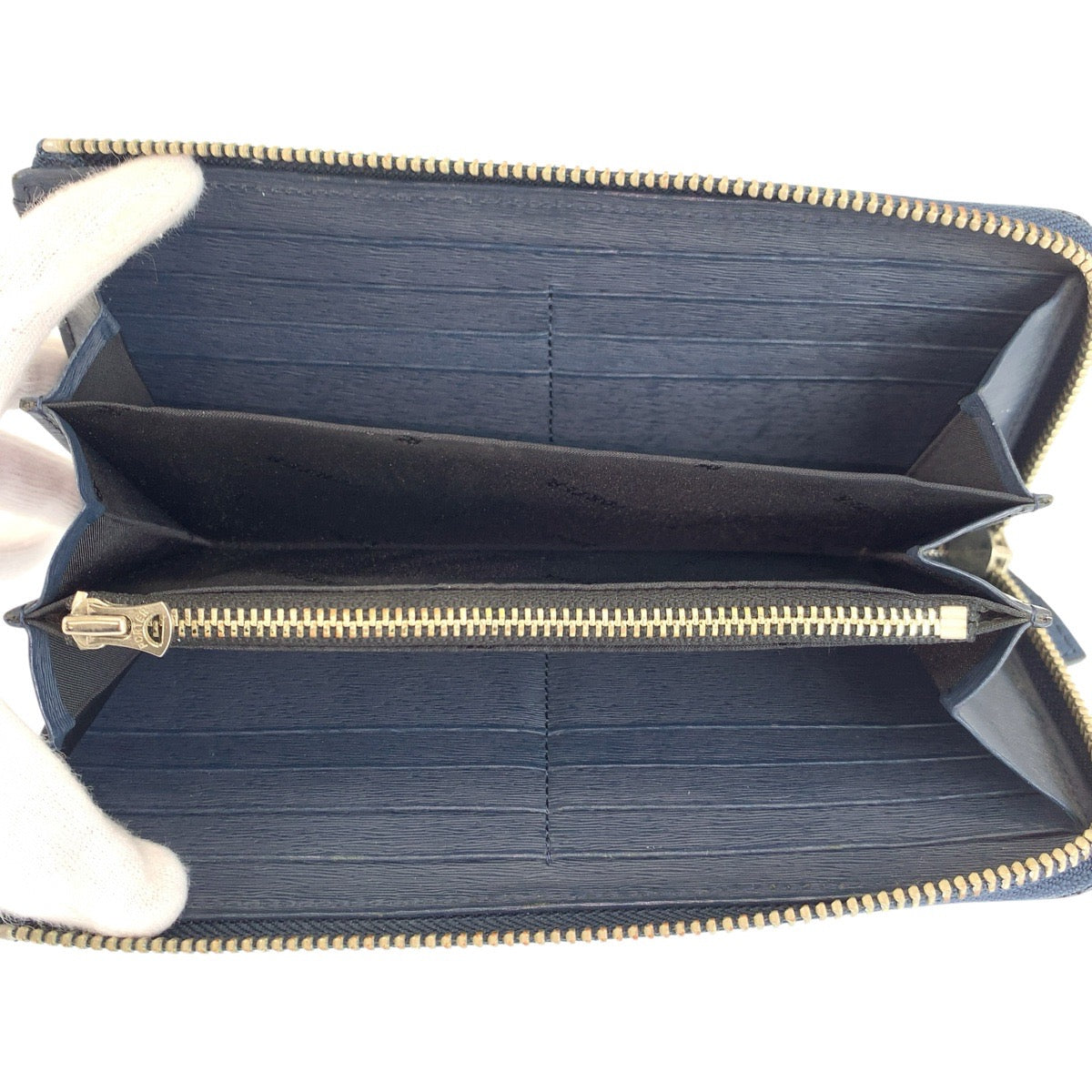 23829
PORTER ポーター カレント ネイビー シルバー金具 レザー 長財布 ロングウォレット メンズ AB2