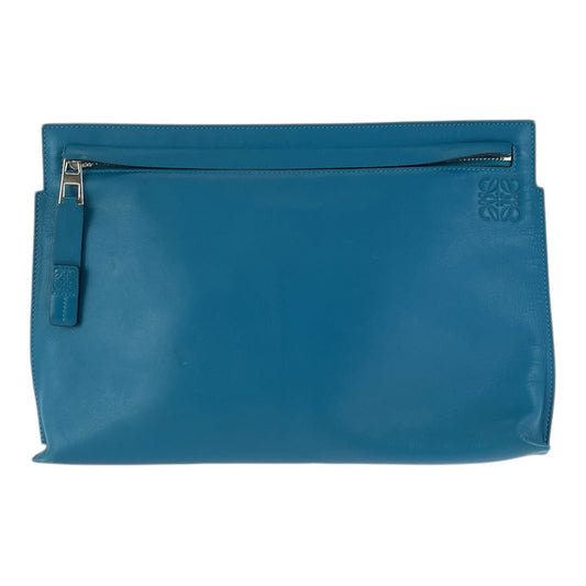 23833
LOEWE ロエベ アナグラム ターコイズブルー シルバー金具 レザー 061411 クラッチバッグ セカンドバッグ メンズ ABP35