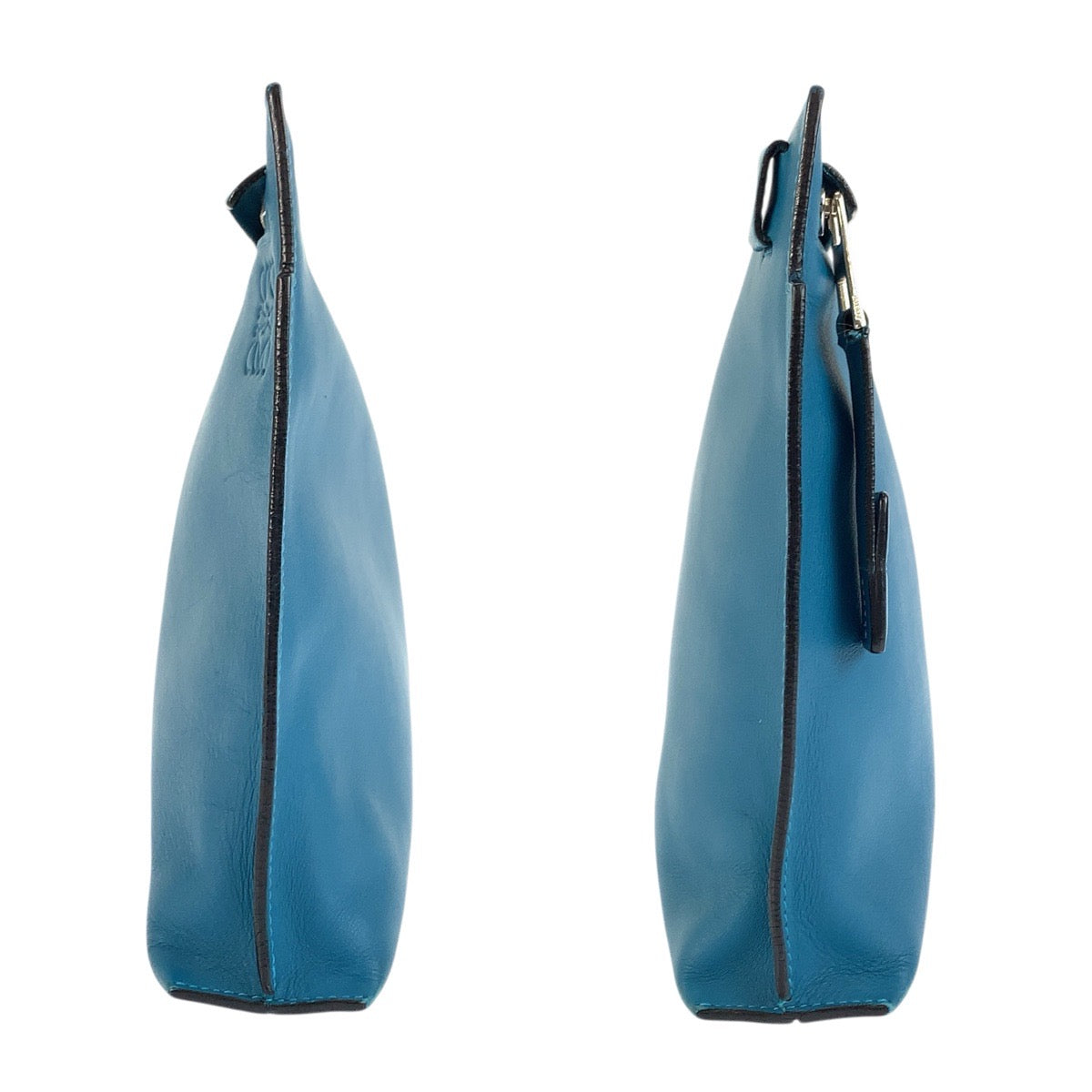 23833
LOEWE ロエベ アナグラム ターコイズブルー シルバー金具 レザー 061411 クラッチバッグ セカンドバッグ メンズ ABP35