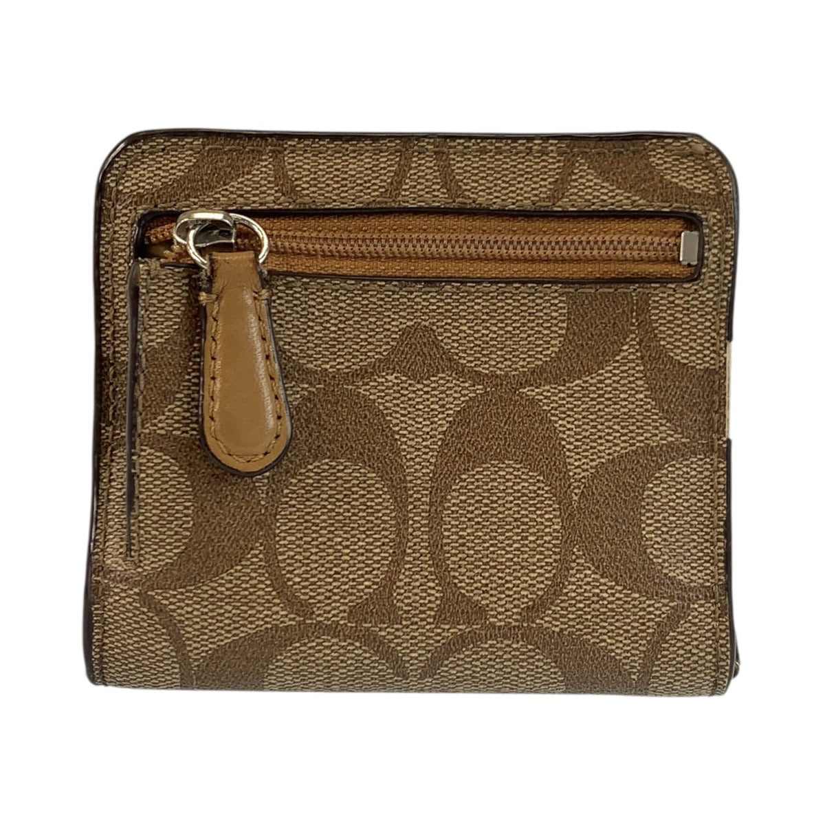 23835
COACH コーチ シグネチャー 花柄 ブラウン ベージュ シルバー金具 PVC 折り財布 コンパクトウォレット レディース AB1