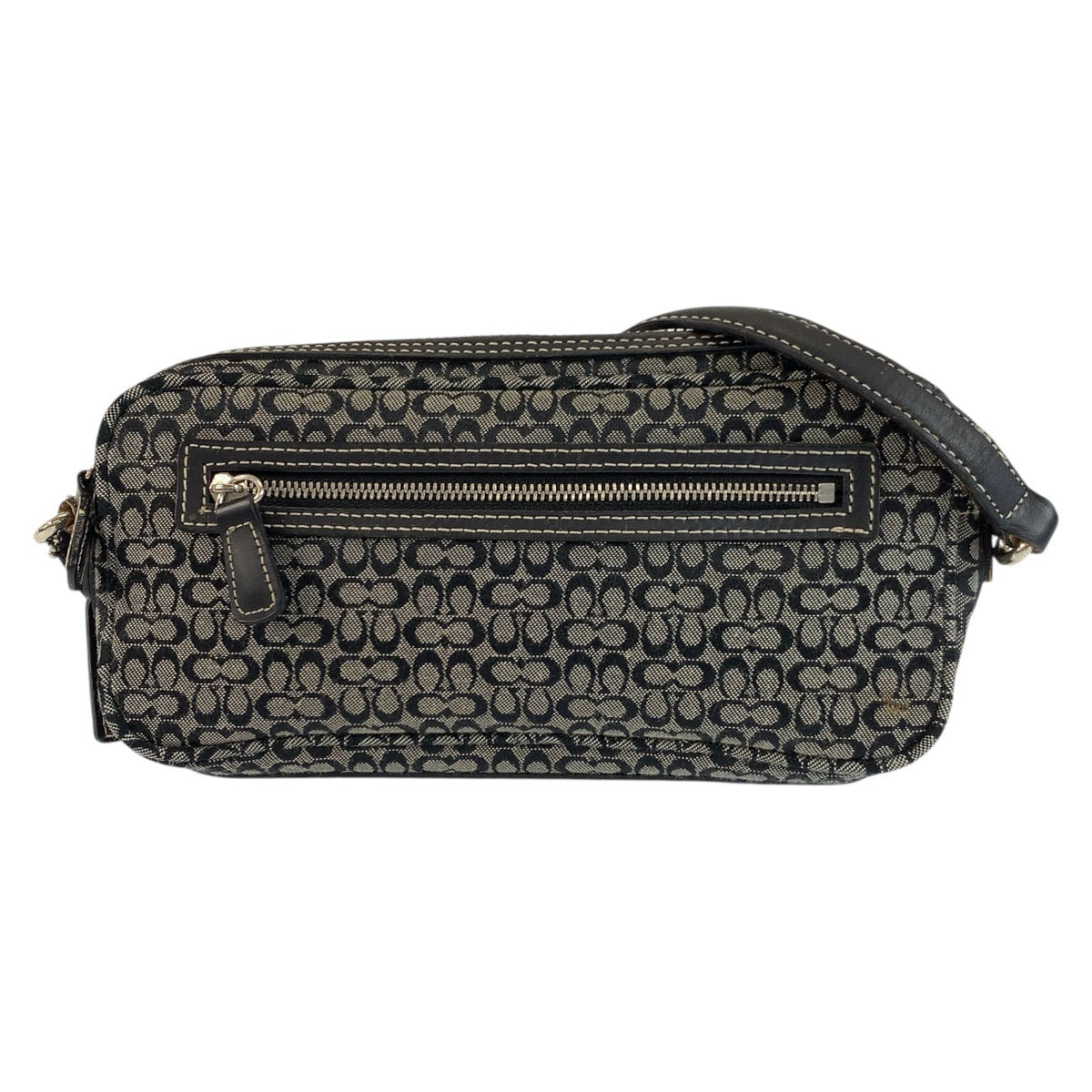 23841
COACH コーチ ミニシグネチャー ブラック 黒 シルバー金具 キャンバス / レザー F3J-6341 ショルダーバッグ ポシェット レディース AB2
