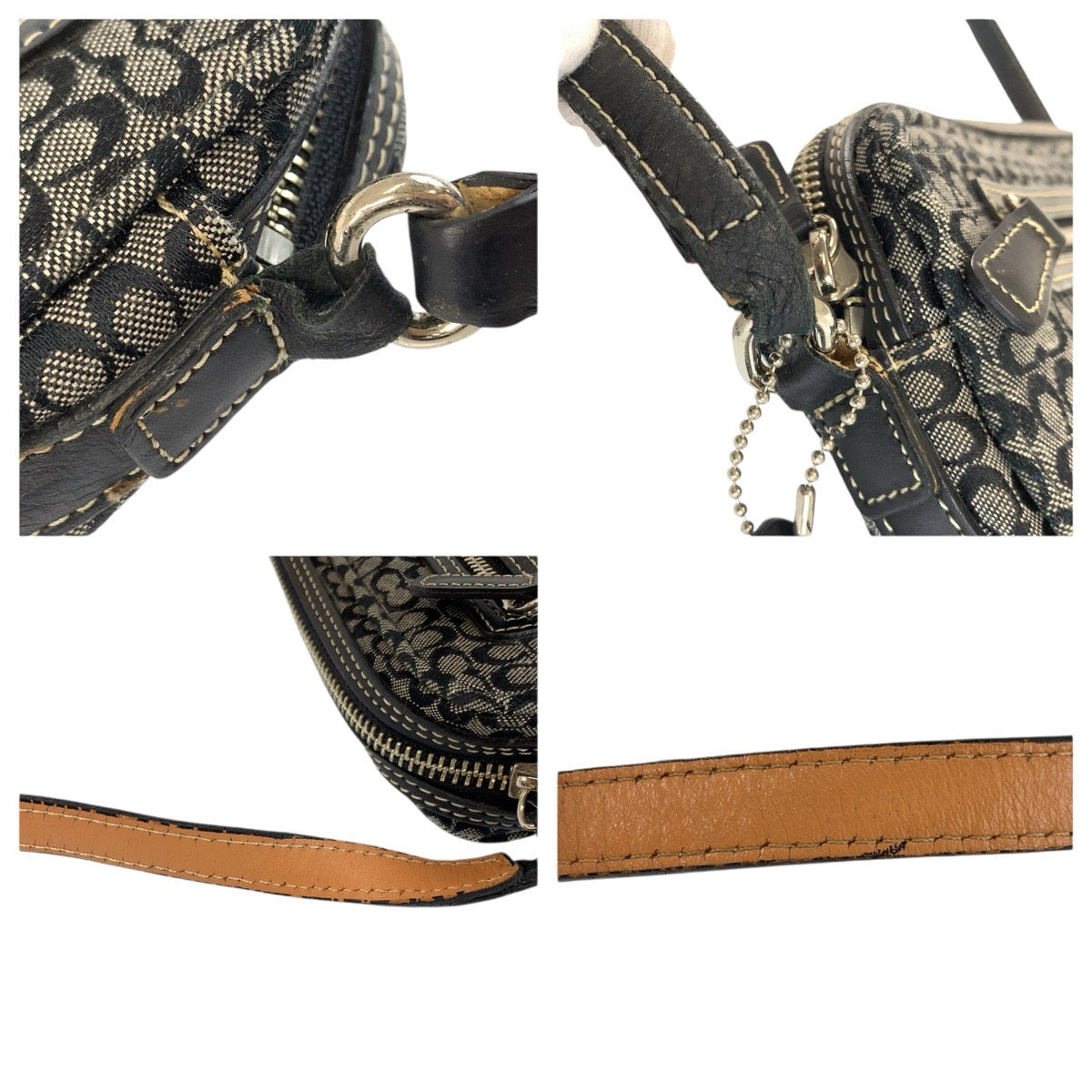 23841
COACH コーチ ミニシグネチャー ブラック 黒 シルバー金具 キャンバス / レザー F3J-6341 ショルダーバッグ ポシェット レディース AB2