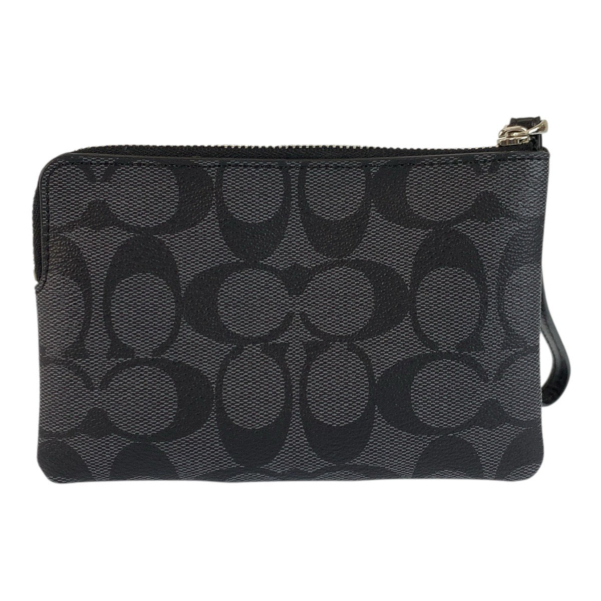 23843
COACH コーチ シグネチャー コーナー ジップ リストレット ブラック 黒 シルバー金具 PVC F58035 ポーチ レディース S2000