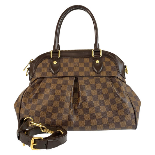 23845
LOUIS VUITTON ルイヴィトン ダミエ トレヴィPM ブラウン ゴールド金具 PVC N51997 ハンドバッグ ショルダーバッグ 2way レディース ABP88