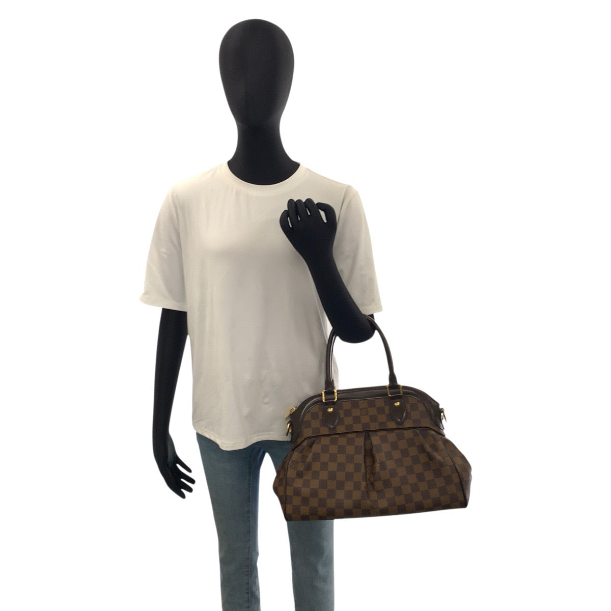 23845
LOUIS VUITTON ルイヴィトン ダミエ トレヴィPM ブラウン ゴールド金具 PVC N51997 ハンドバッグ ショルダーバッグ 2way レディース ABP88