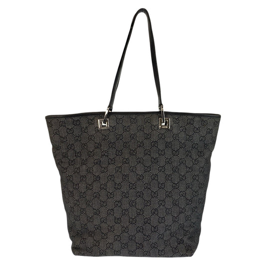 23846
GUCCI グッチ ブラック 黒 シルバー金具 GGキャンバス / レザー 31243 トートバッグ ショルダーバッグ レディース ABP28