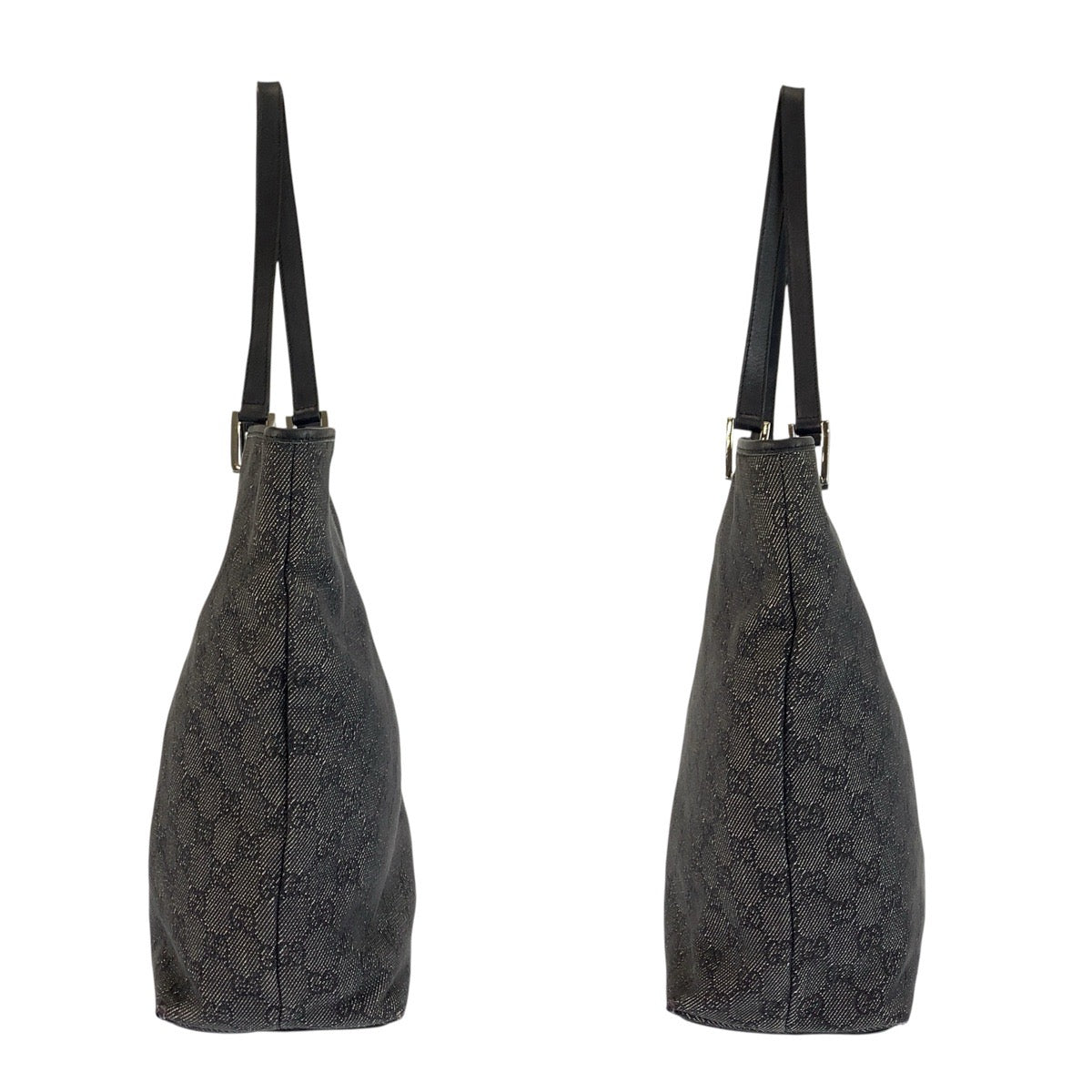 23846
GUCCI グッチ ブラック 黒 シルバー金具 GGキャンバス / レザー 31243 トートバッグ ショルダーバッグ レディース ABP28