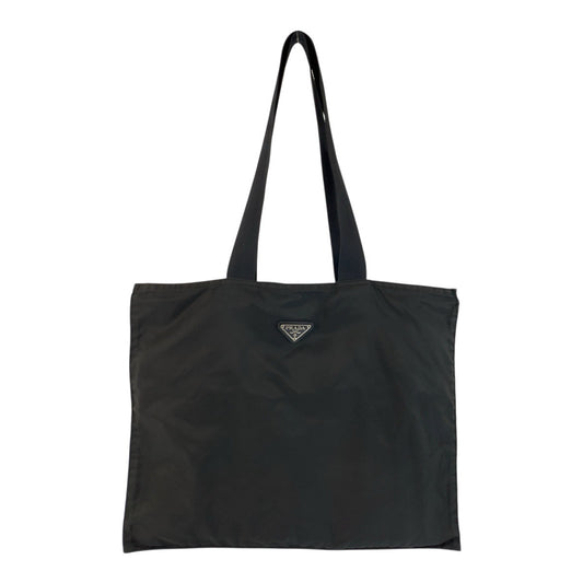 23849
PRADA プラダ テスート 三角ロゴプレート ブラック 黒 シルバー金具 ナイロン トートバッグ ショルダーバッグ レディース ABP21