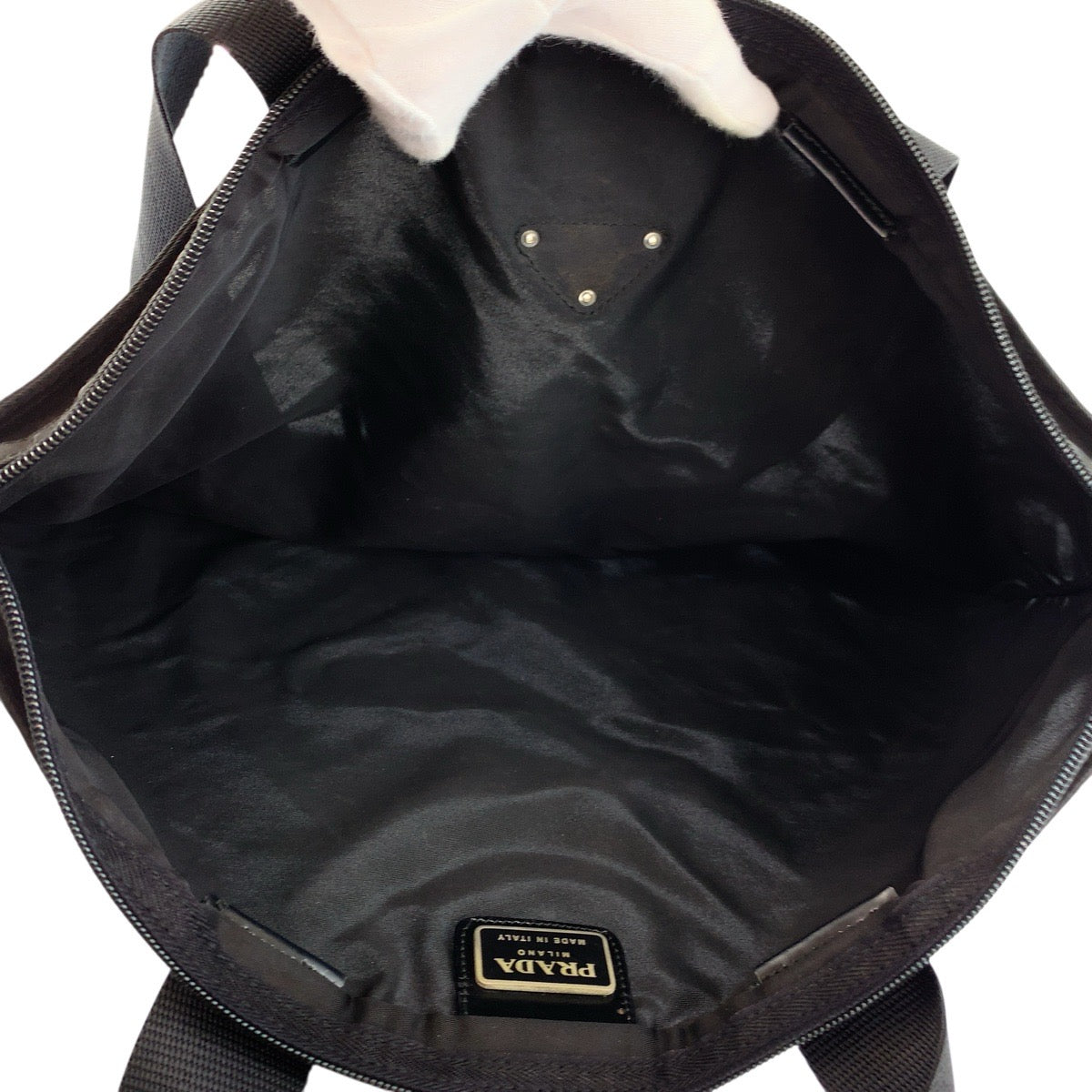23849
PRADA プラダ テスート 三角ロゴプレート ブラック 黒 シルバー金具 ナイロン トートバッグ ショルダーバッグ レディース ABP21