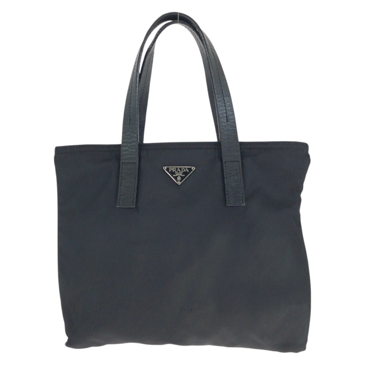 23850
PRADA プラダ テスート 三角ロゴプレート ブラック 黒 シルバー金具 ナイロン / レザー ハンドバッグ 男女兼用 レディース ABP28