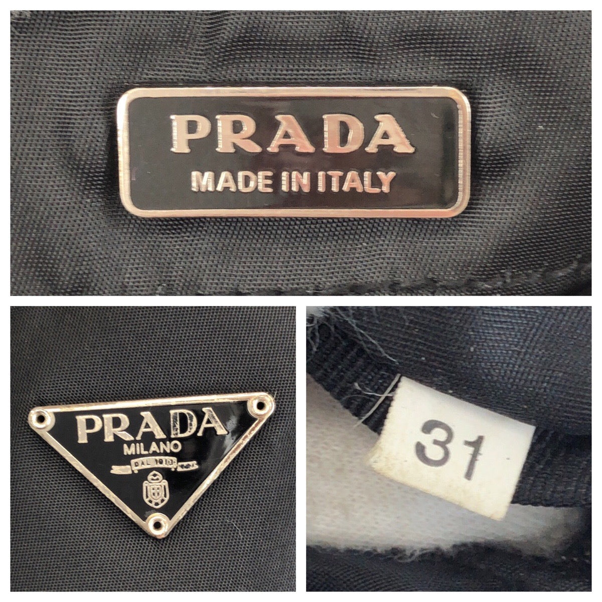23850
PRADA プラダ テスート 三角ロゴプレート ブラック 黒 シルバー金具 ナイロン / レザー ハンドバッグ 男女兼用 レディース ABP28