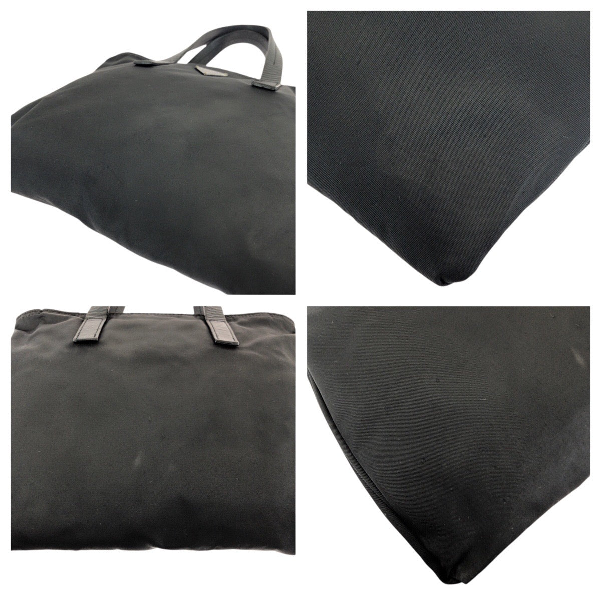 23850
PRADA プラダ テスート 三角ロゴプレート ブラック 黒 シルバー金具 ナイロン / レザー ハンドバッグ 男女兼用 レディース ABP28