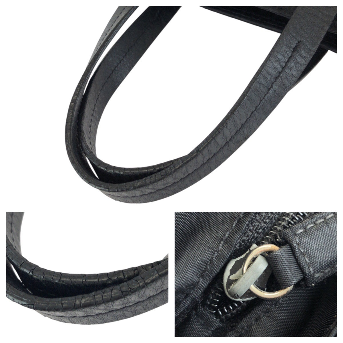 23850
PRADA プラダ テスート 三角ロゴプレート ブラック 黒 シルバー金具 ナイロン / レザー ハンドバッグ 男女兼用 レディース ABP28