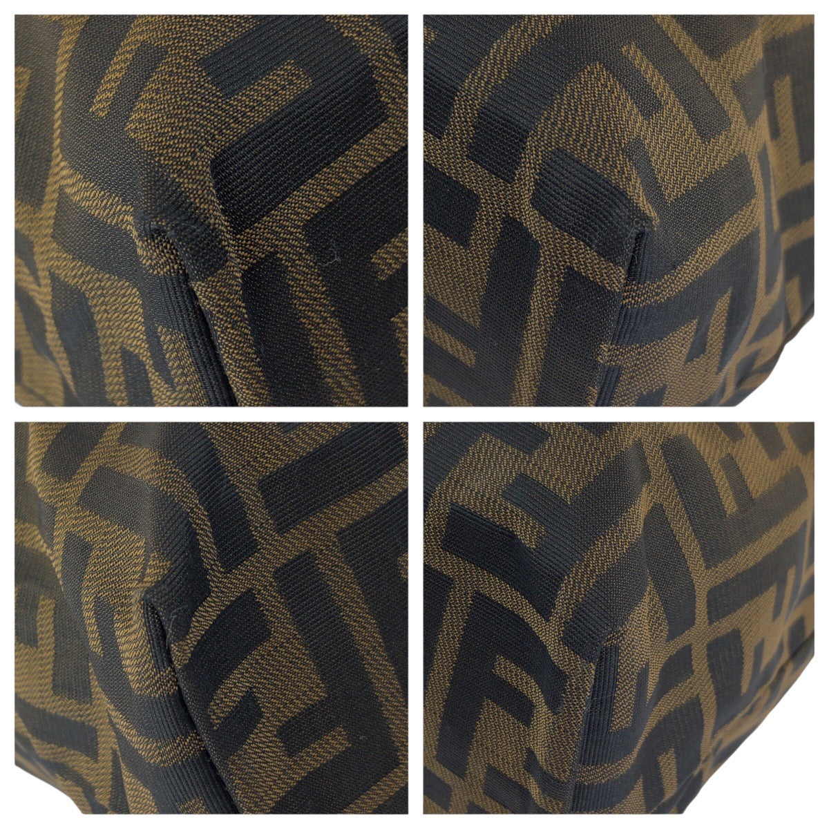 23851
FENDI フェンディ ズッカ ブラウン シルバー金具 ナイロン / レザー トートバッグ ショルダーバッグ レディース ABP28