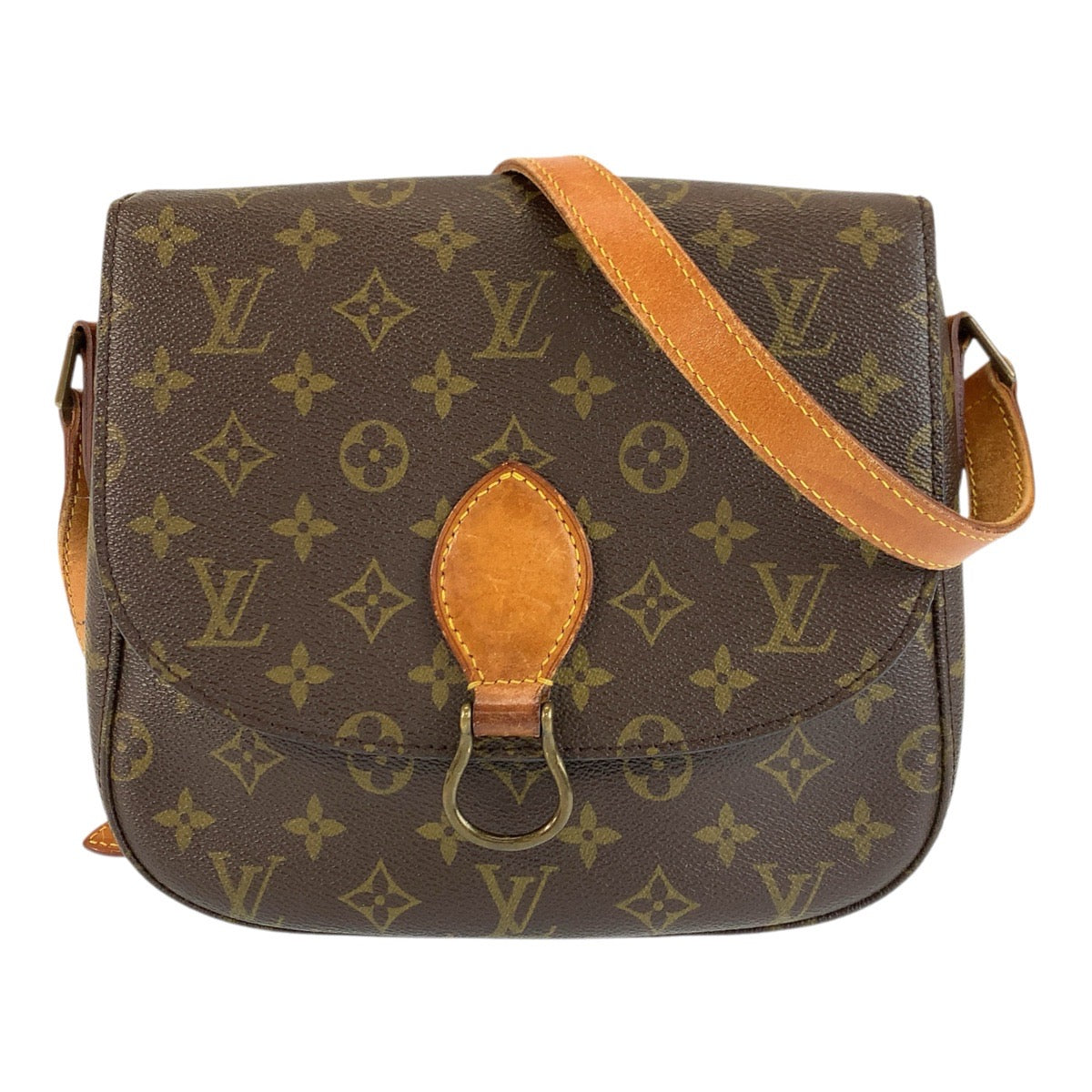 23853
LOUIS VUITTON ルイヴィトン モノグラム サンクルーGM ブラウン ゴールド金具 PVC / レザー M51242 ショルダーバッグ ポシェット レディース AB35