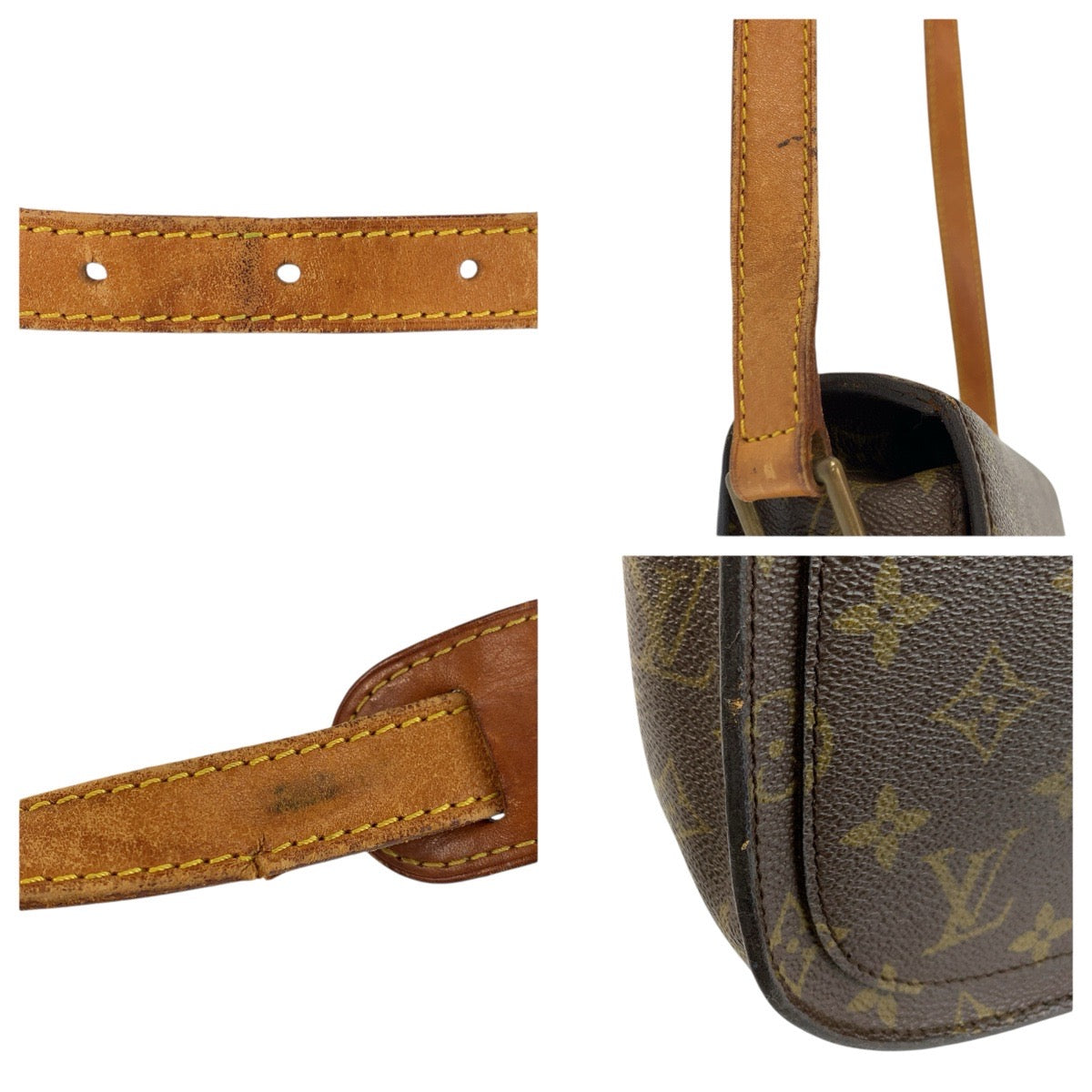 23853
LOUIS VUITTON ルイヴィトン モノグラム サンクルーGM ブラウン ゴールド金具 PVC / レザー M51242 ショルダーバッグ ポシェット レディース AB35