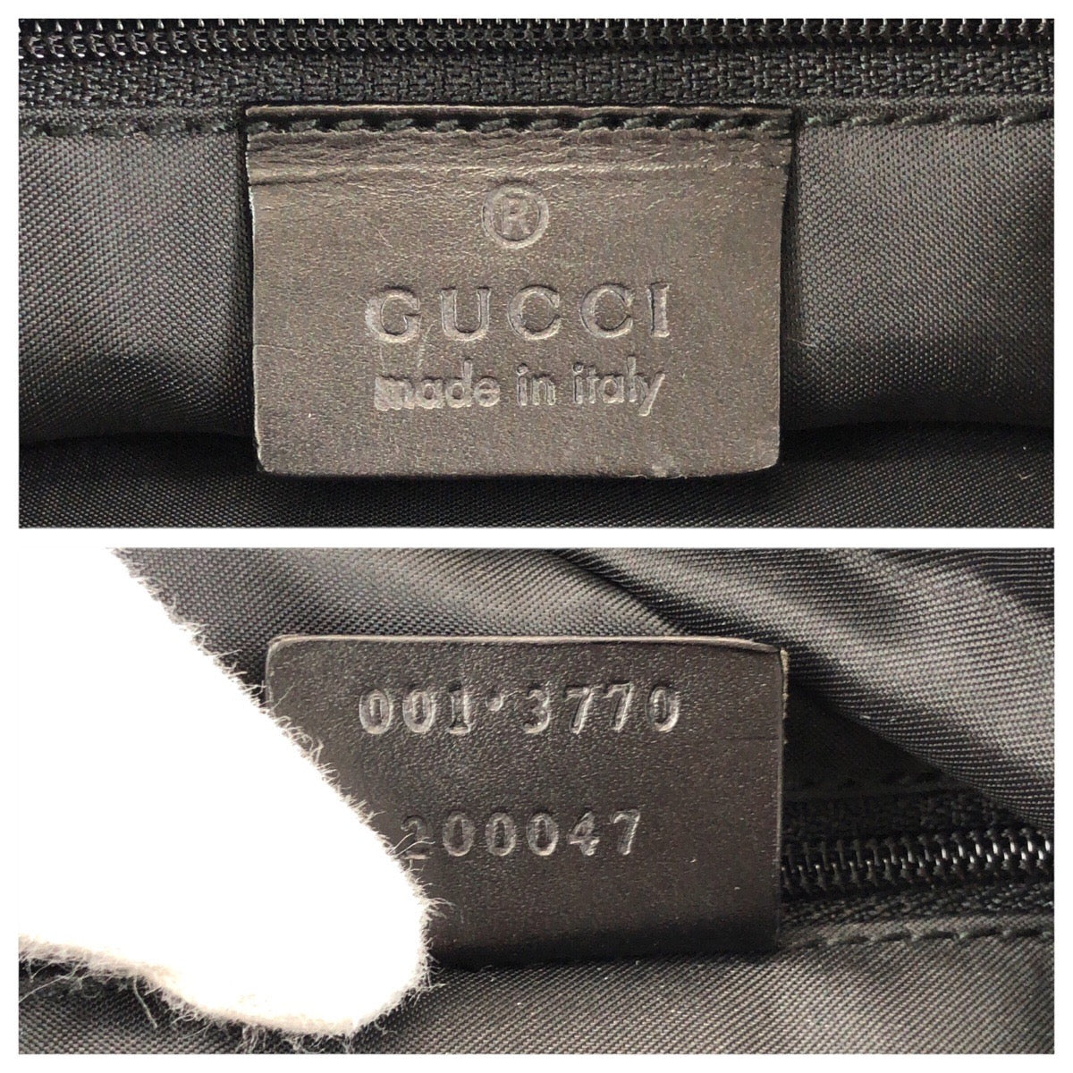 23855
GUCCI グッチ ワンショルダー ブラック 黒 シルバー金具 ナイロン / レザー 001 3770 ショルダーバッグ ハンドバッグ レディース ABP28