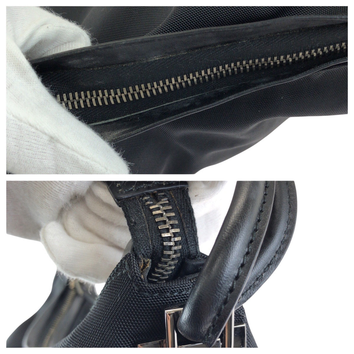 23855
GUCCI グッチ ワンショルダー ブラック 黒 シルバー金具 ナイロン / レザー 001 3770 ショルダーバッグ ハンドバッグ レディース ABP28