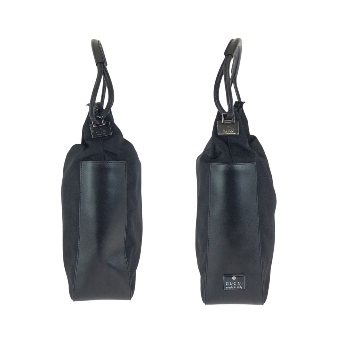 23855
GUCCI グッチ ワンショルダー ブラック 黒 シルバー金具 ナイロン / レザー 001 3770 ショルダーバッグ ハンドバッグ レディース ABP28