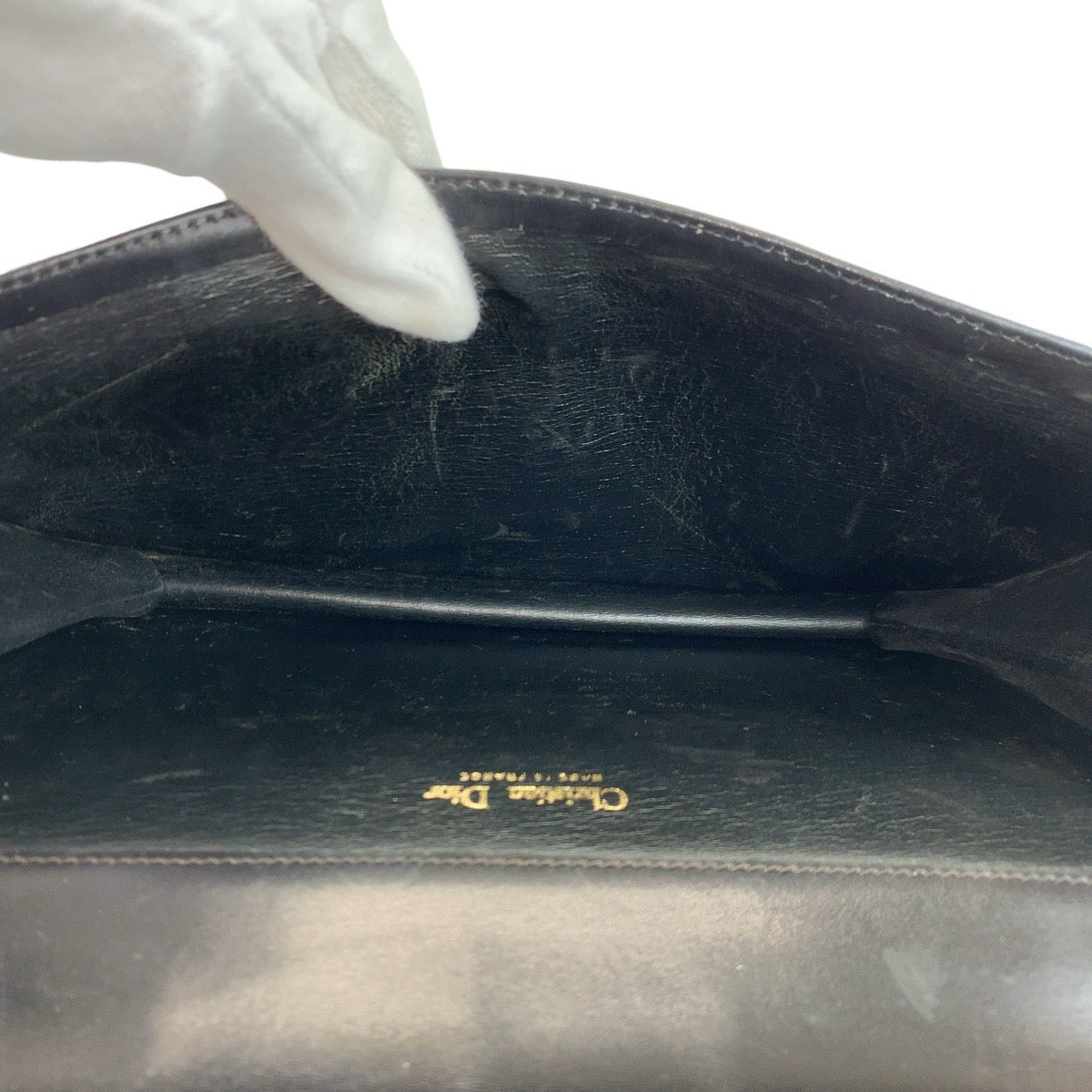 23858
Christian Dior クリスチャンディオール ヴィンテージ ブラック 黒 ゴールド金具 レザー ショルダーバッグ レディース AB28