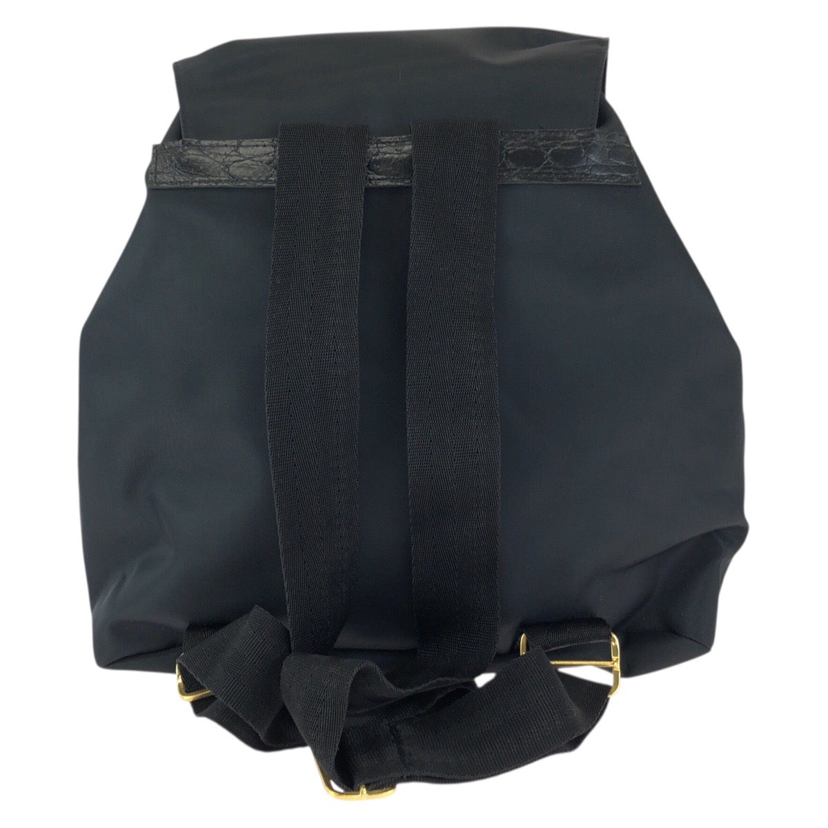 23859
VERSACE ヴェルサーチ ヴィンテージ メデューサ ブラック 黒 ゴールド金具 ナイロン / レザー リュック・デイパック バックパック レディース A49