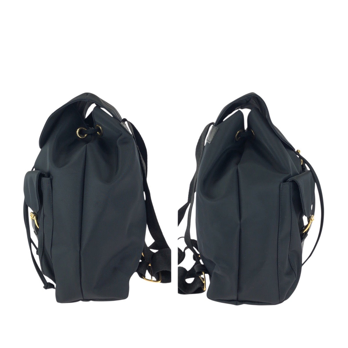 23859
VERSACE ヴェルサーチ ヴィンテージ メデューサ ブラック 黒 ゴールド金具 ナイロン / レザー リュック・デイパック バックパック レディース A49