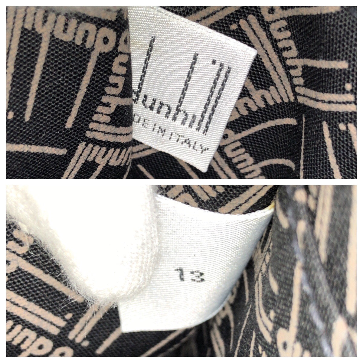 23860
Dunhill ダンヒル グレー ブラウン ゴールド金具 PVC / レザー クラッチバッグ セカンドバッグ メンズ ABP2