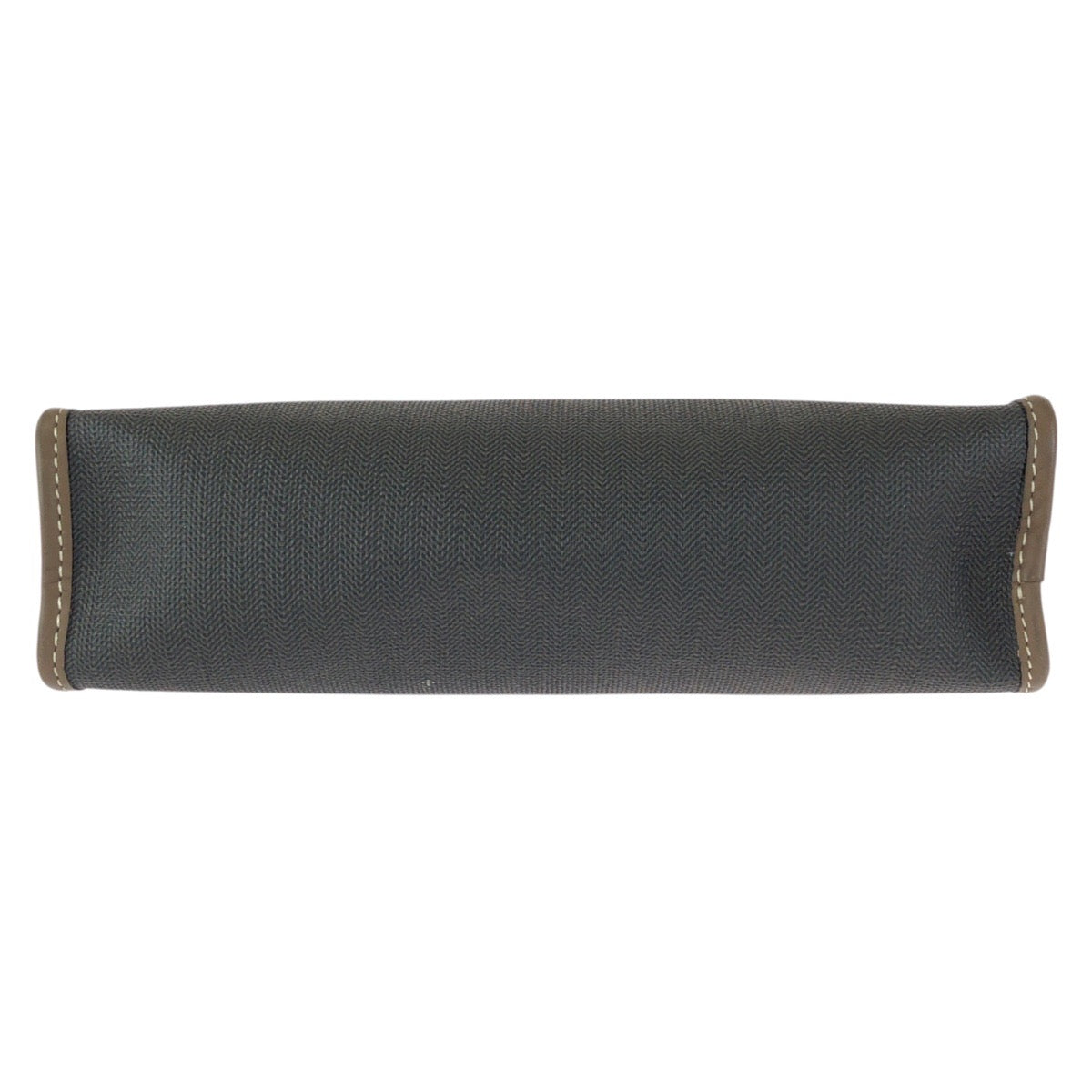 23860
Dunhill ダンヒル グレー ブラウン ゴールド金具 PVC / レザー クラッチバッグ セカンドバッグ メンズ ABP2