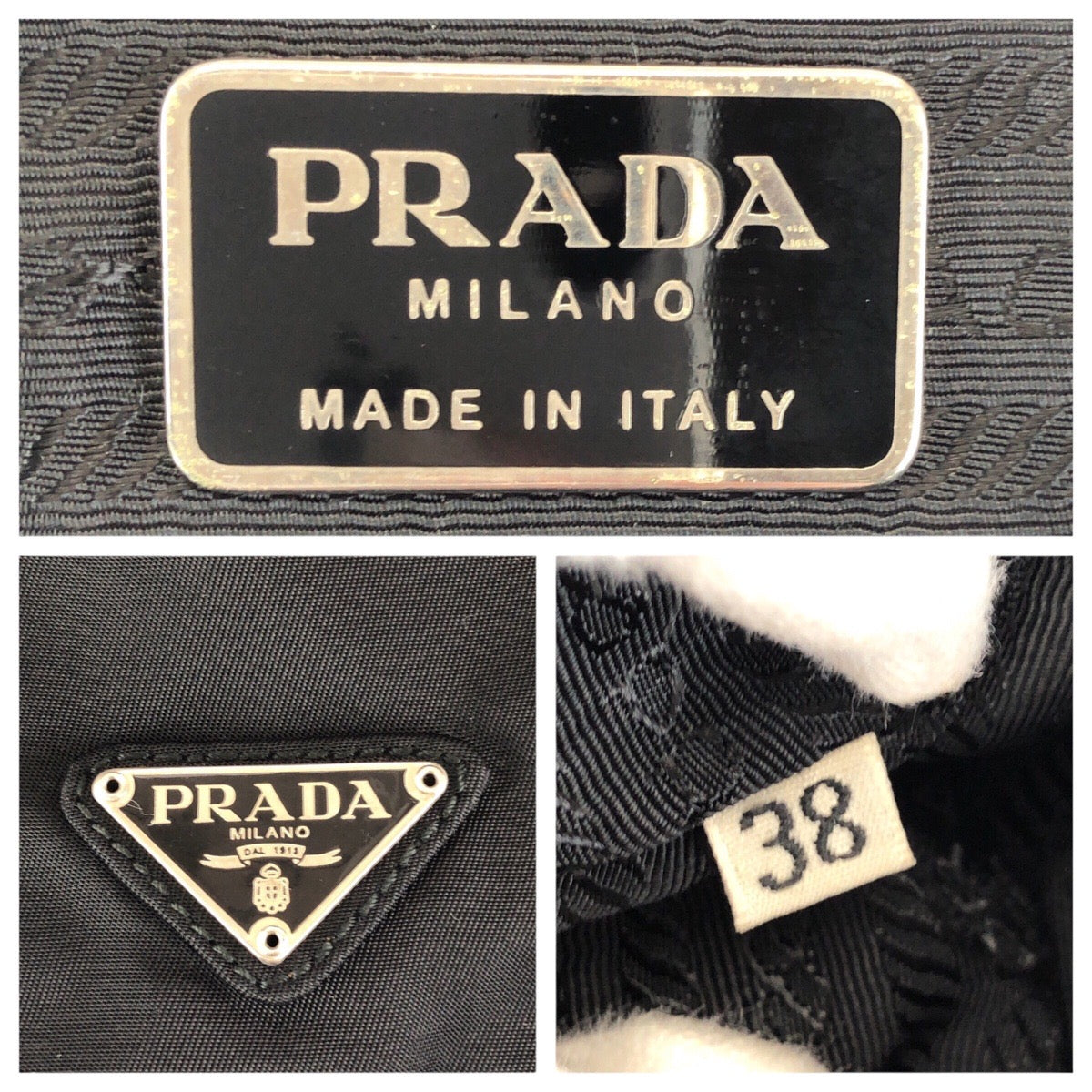 23862
PRADA プラダ テスート 三角ロゴプレート ブラック 黒 シルバー金具 ナイロン / レザー ショルダーバッグ メッセンジャーバッグ レディース ABP35