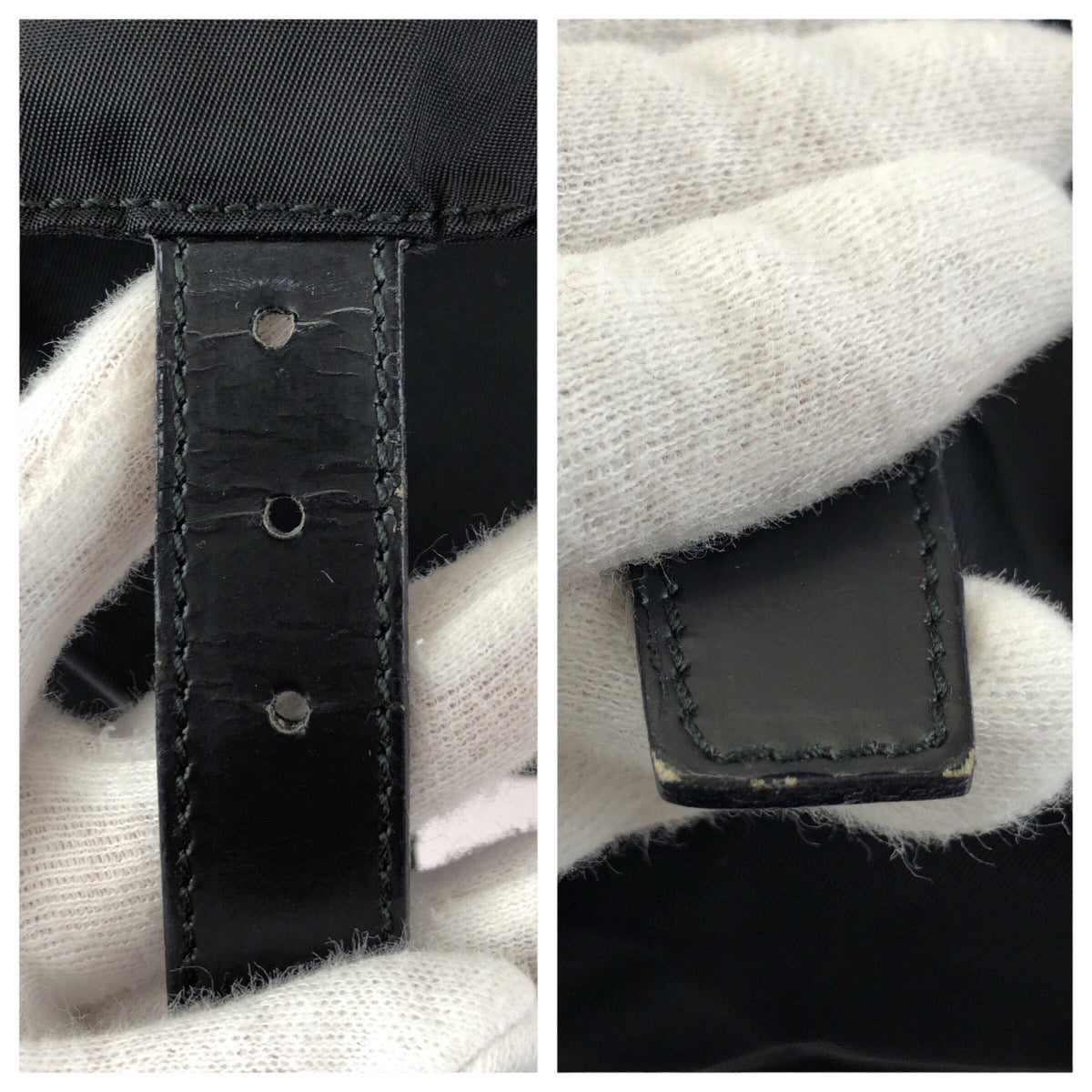 23862
PRADA プラダ テスート 三角ロゴプレート ブラック 黒 シルバー金具 ナイロン / レザー ショルダーバッグ メッセンジャーバッグ レディース ABP35