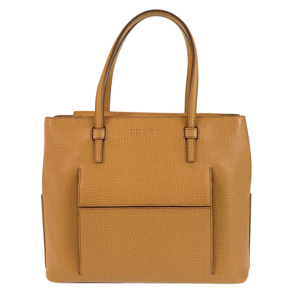 23863
LOEWE ロエベ ヴィンテージ ベージュ ゴールド金具 レザー ハンドバッグ トートバッグ レディース A42