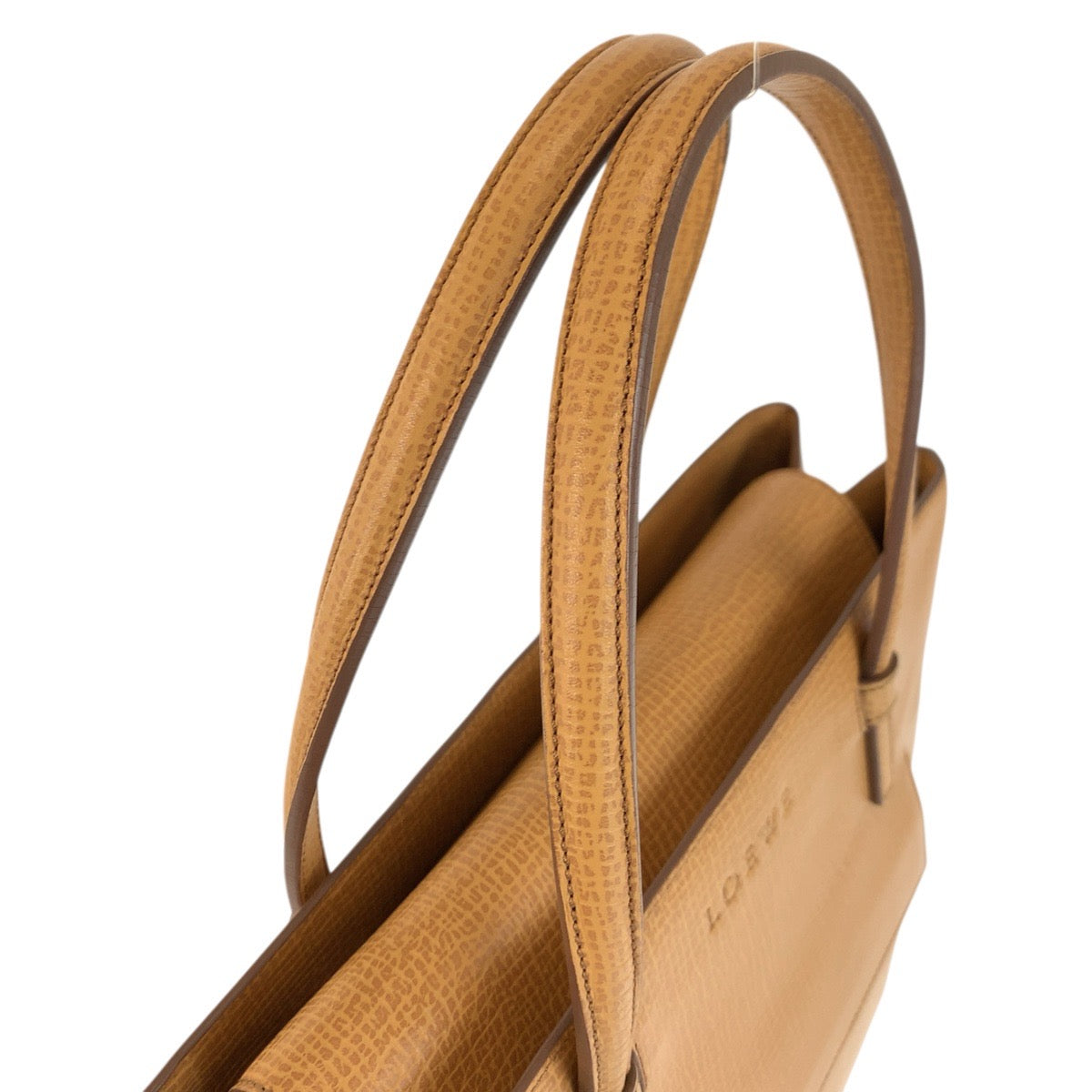 23863
LOEWE ロエベ ヴィンテージ ベージュ ゴールド金具 レザー ハンドバッグ トートバッグ レディース A42