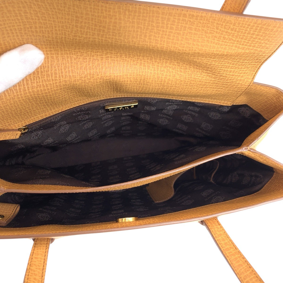 23863
LOEWE ロエベ ヴィンテージ ベージュ ゴールド金具 レザー ハンドバッグ トートバッグ レディース A42