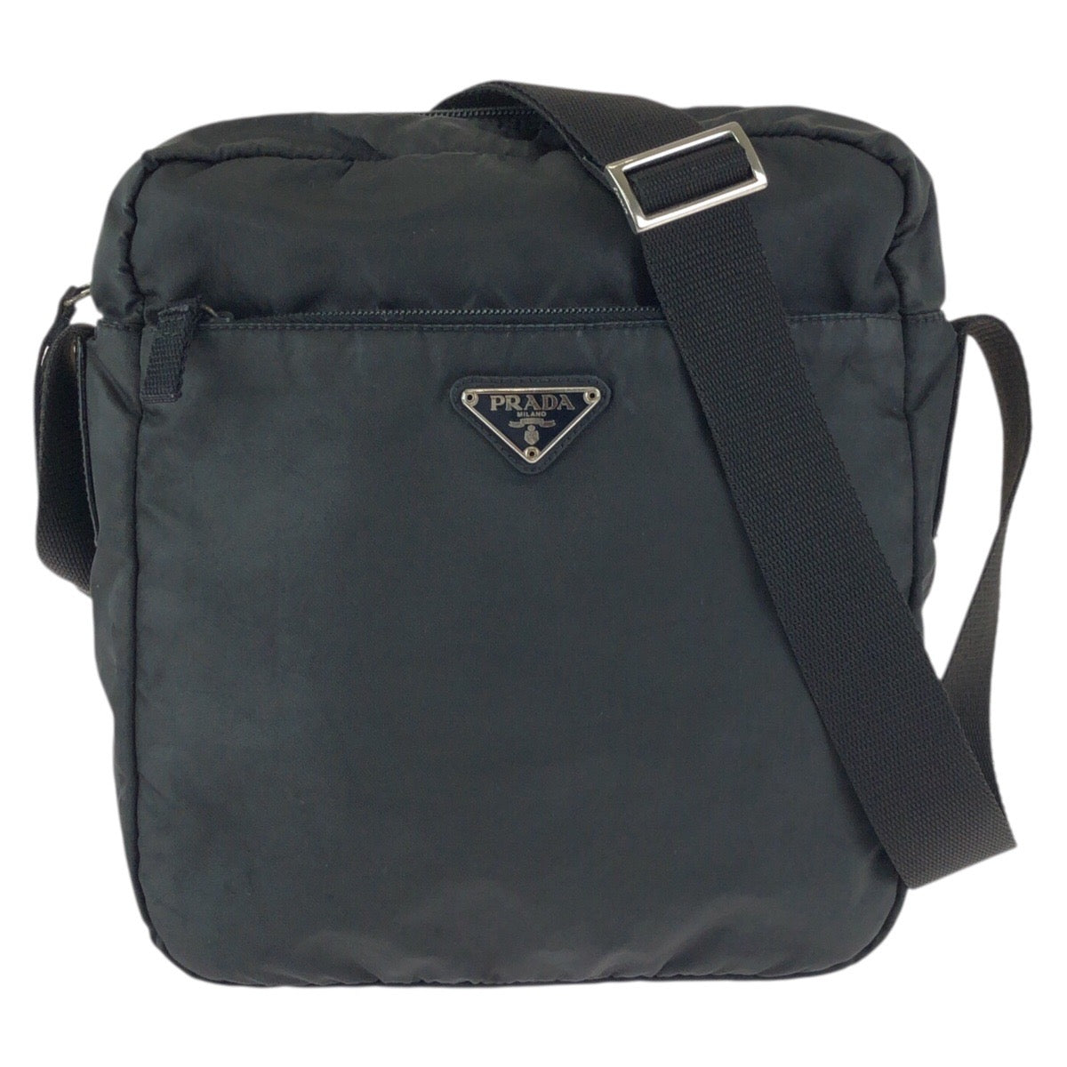 23864
PRADA プラダ テスート 三角ロゴプレート ブラック 黒 シルバー金具 ナイロン ショルダーバッグ メッセンジャーバッグ レディース AB21