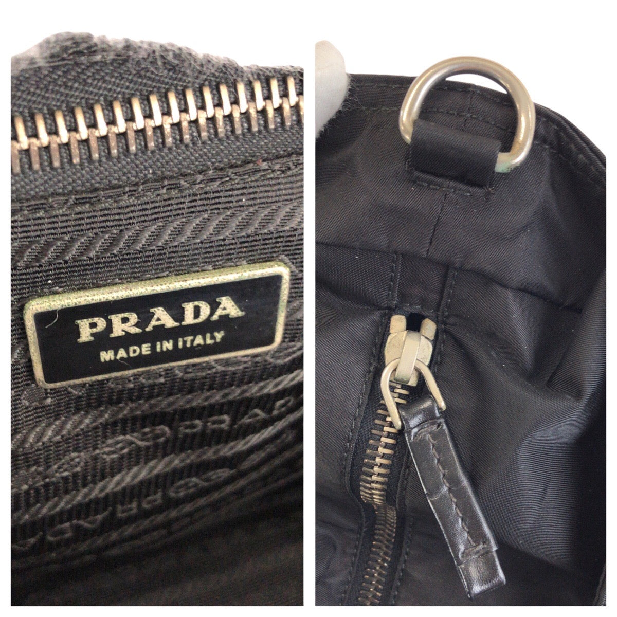 23865
PRADA プラダ テスート 三角ロゴプレート 2way ブラック 黒 シルバー金具 ナイロン / レザー ショルダーバッグ トートバッグ メンズ ABP42